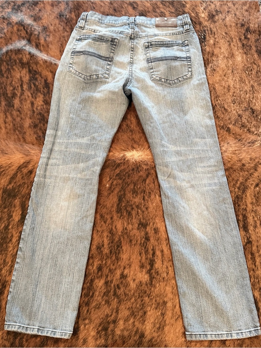 Cody James Men’s 33x32 Straight Fit Jeans Medium Light Blue Wash Denim Western